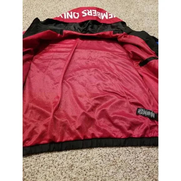 Members Only Men XL Tracksuit Color Block Lined Windbreaker Jacket Hood Vintage - Picture 14 of 16